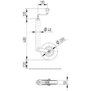 Pomoćni kotač Knott TK48 - Slika 2