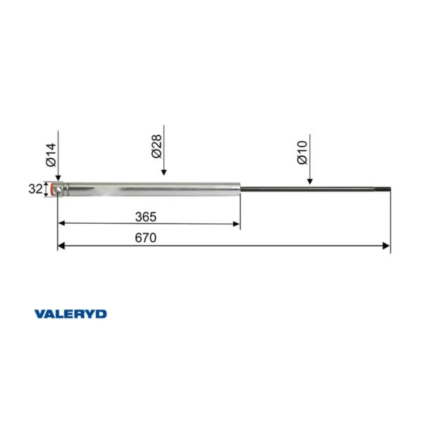 VALERYD Amortizer naletnog mehanizma Knott KF/KR 30, CC 670 mm